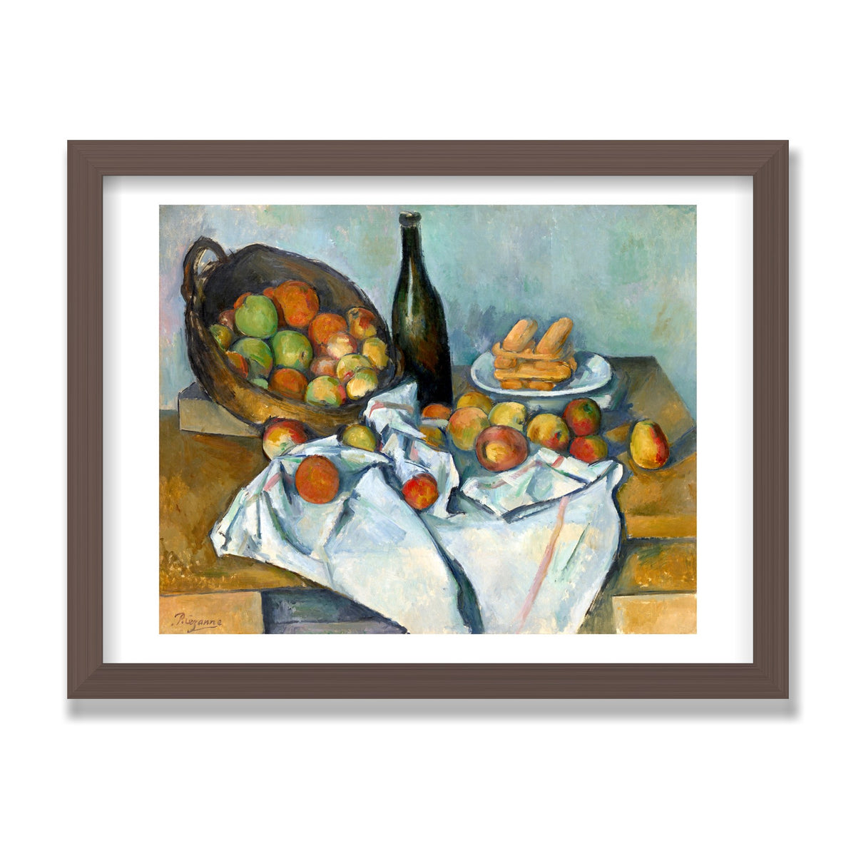 The Basket of Apples, 12 × 16 in, Walnut frame
