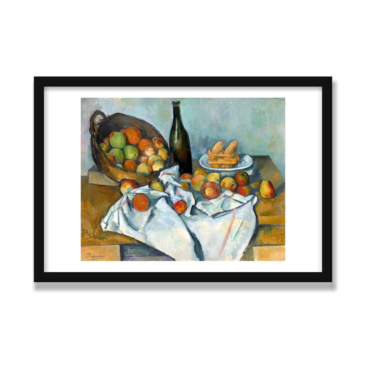 The Basket of Apples, 16 × 24 in, Black Satin frame