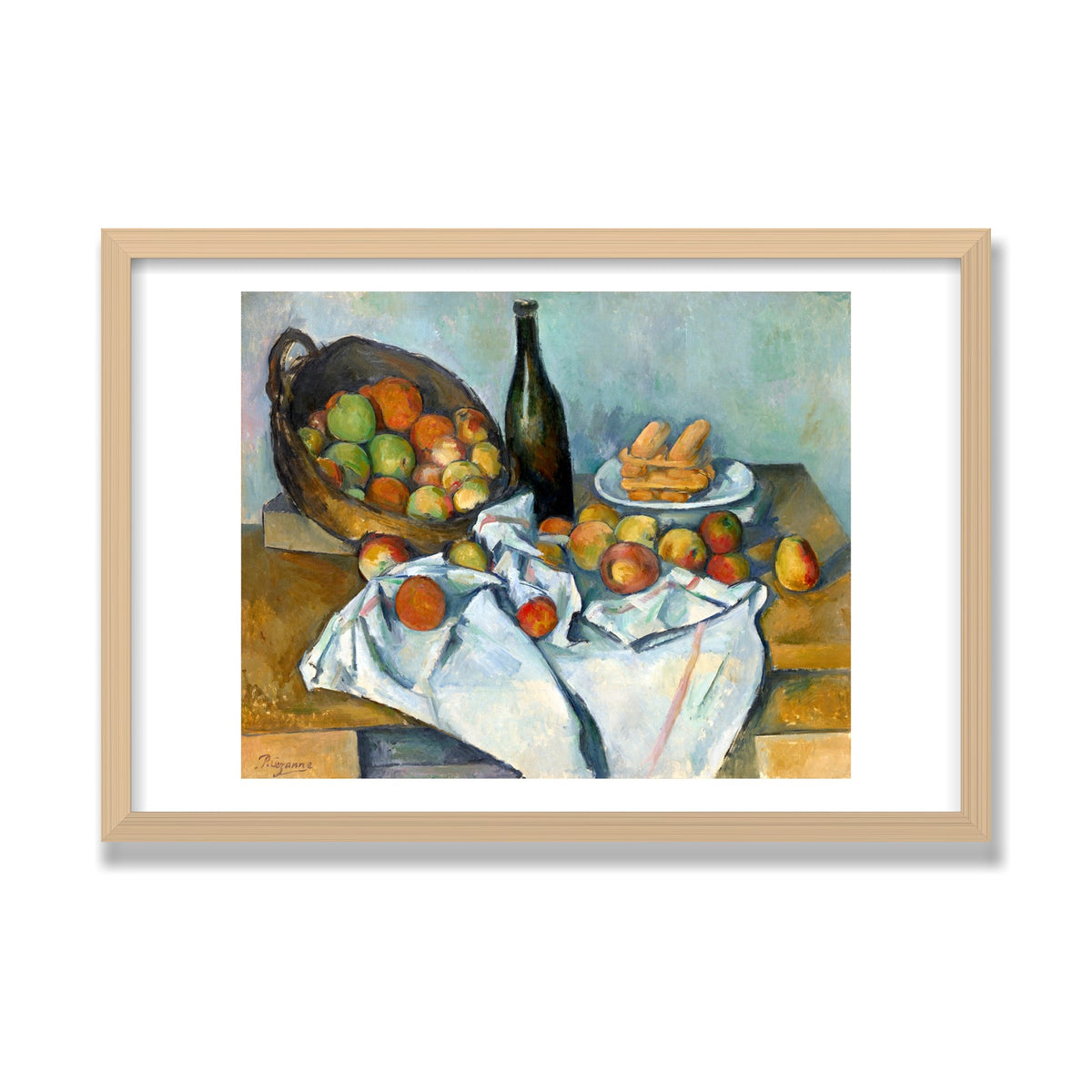 The Basket of Apples, 16 × 24 in, Natural Oak frame