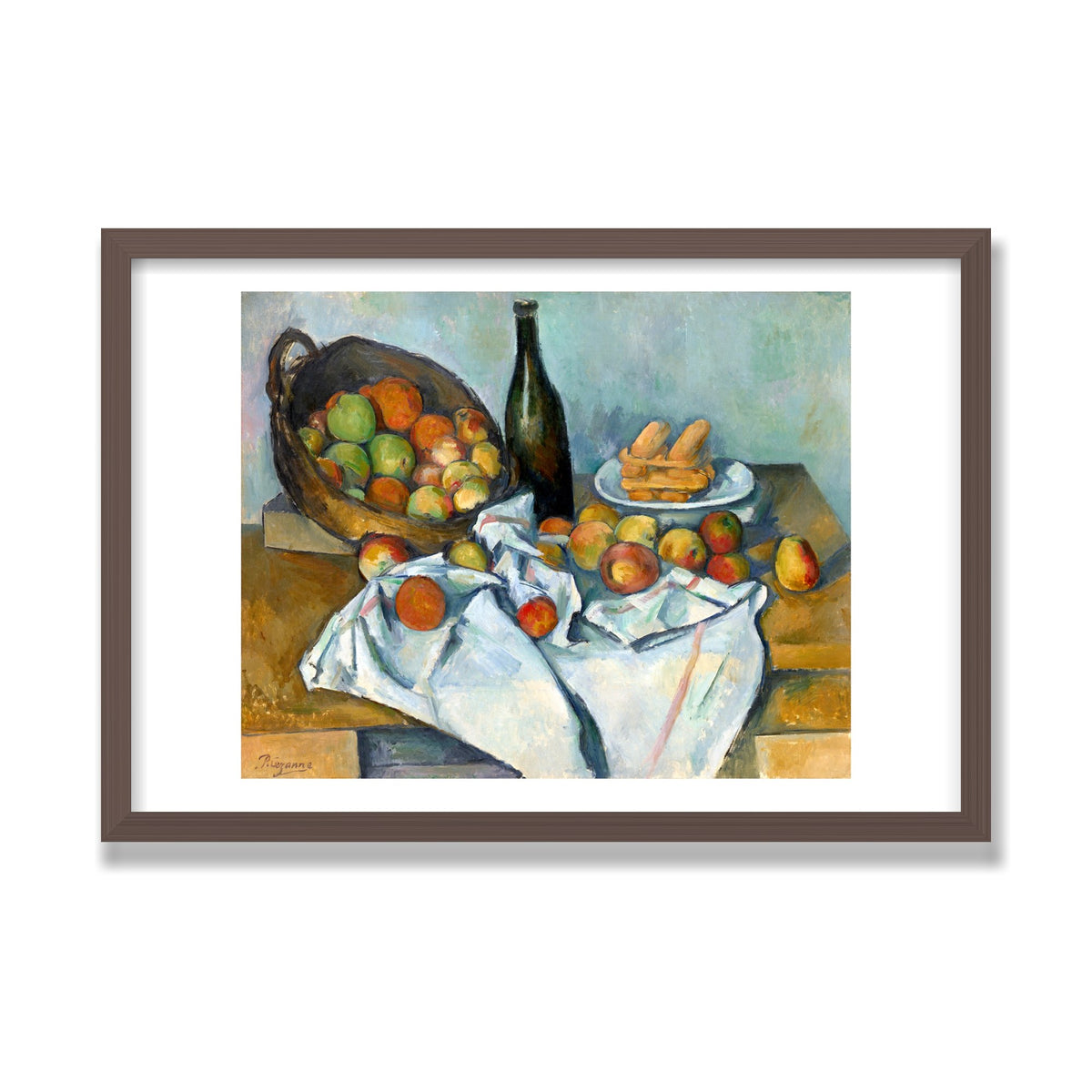 The Basket of Apples, 16 × 24 in, Walnut frame