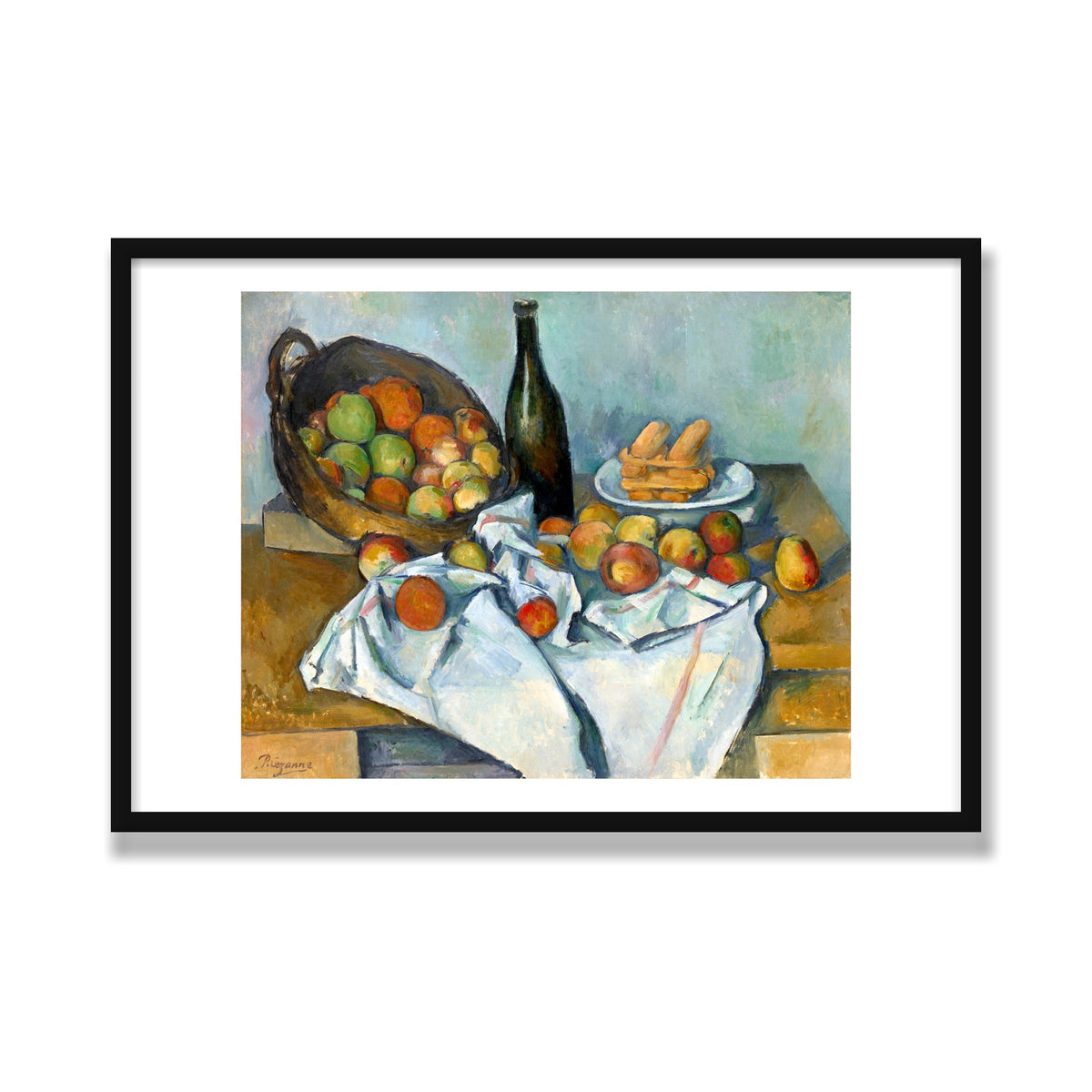 The Basket of Apples, 24 × 36 in, Black Satin frame