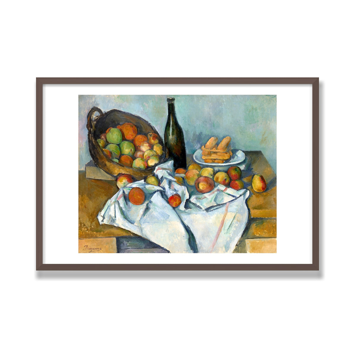 The Basket of Apples, 24 × 36 in, Walnut frame