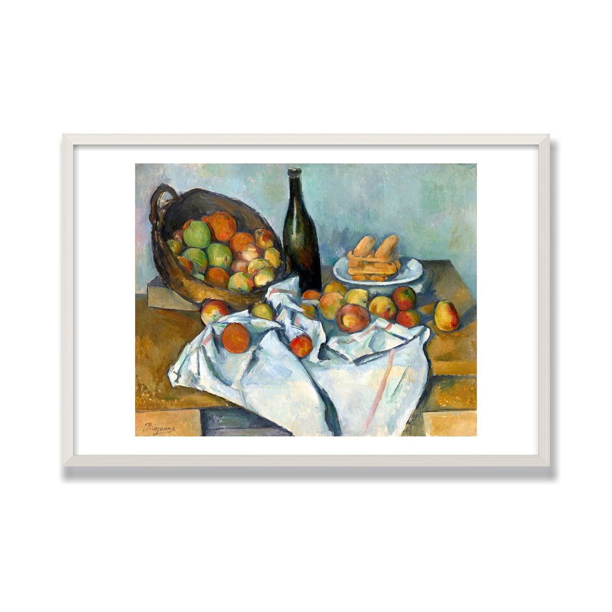 The Basket of Apples, 24 × 36 in, White Oak frame