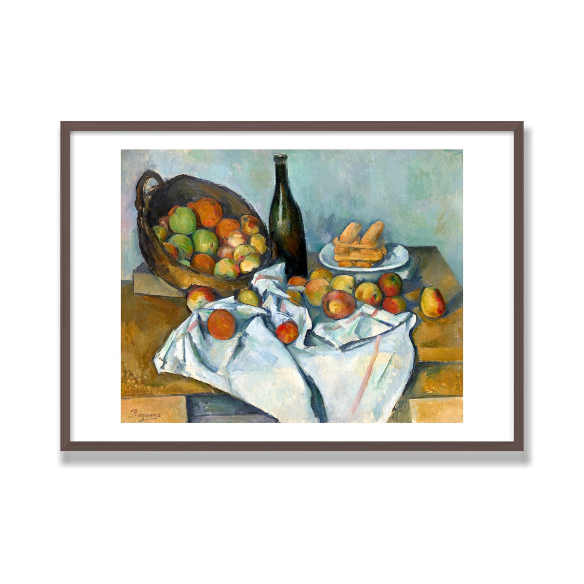 The Basket of Apples, 28 × 40 in, Walnut frame