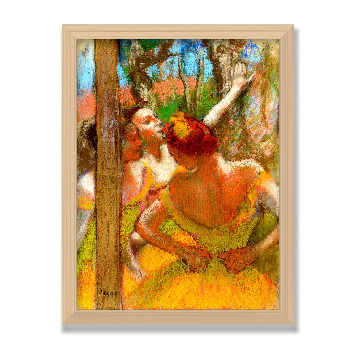 Dancers, 12 × 16 in, Natural Oak frame