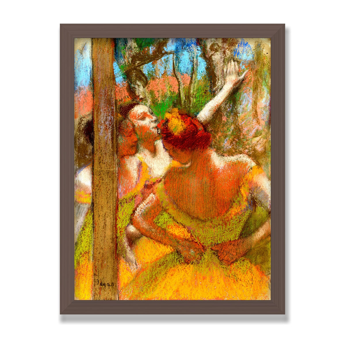 Dancers, 12 × 16 in, Walnut frame