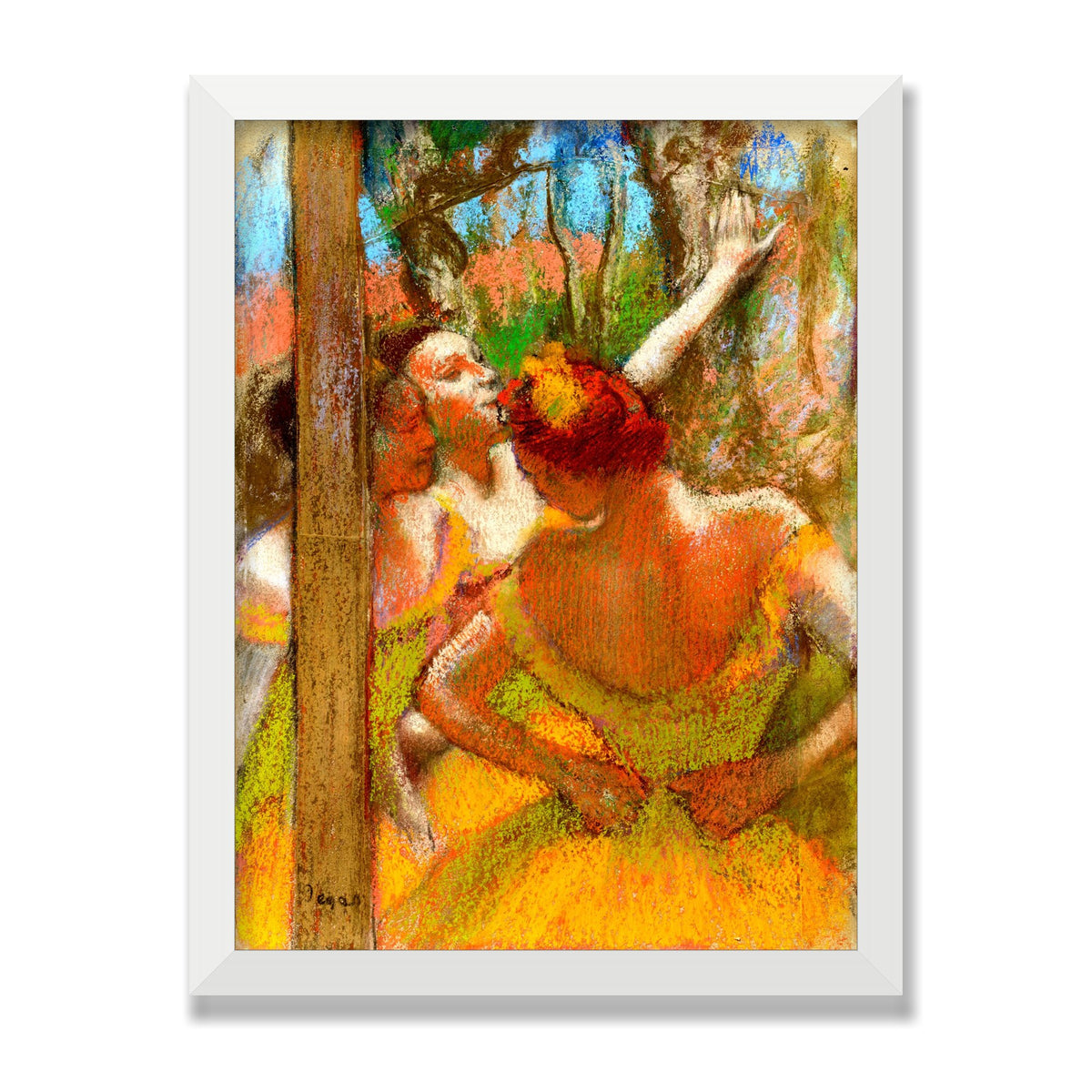 Dancers, 12 × 16 in, White Satin frame
