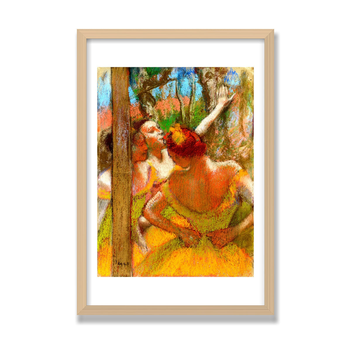 Dancers, 16 × 24 in, Natural Oak frame