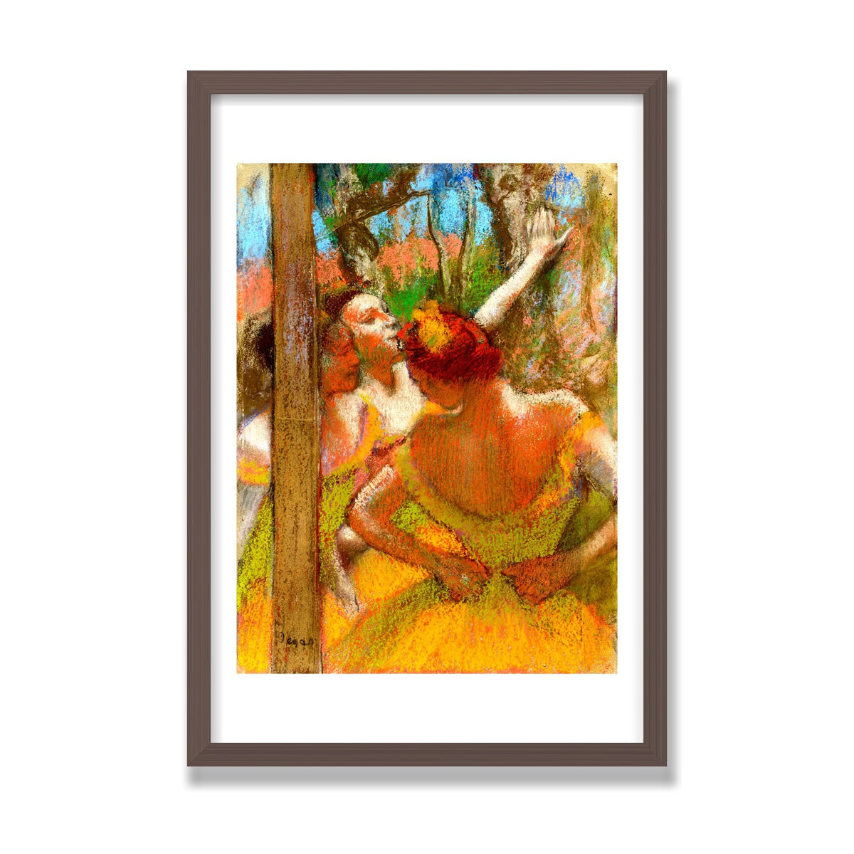 Dancers, 16 × 24 in, Walnut frame