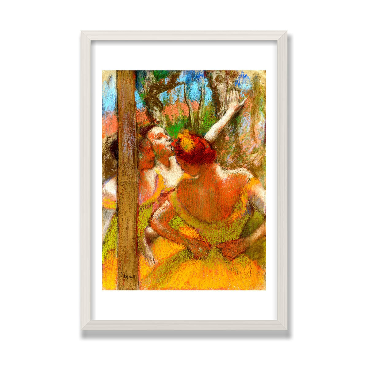 Dancers, 16 × 24 in, White Oak frame