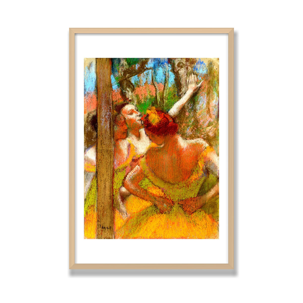 Dancers, 24 × 36 in, Natural Oak frame