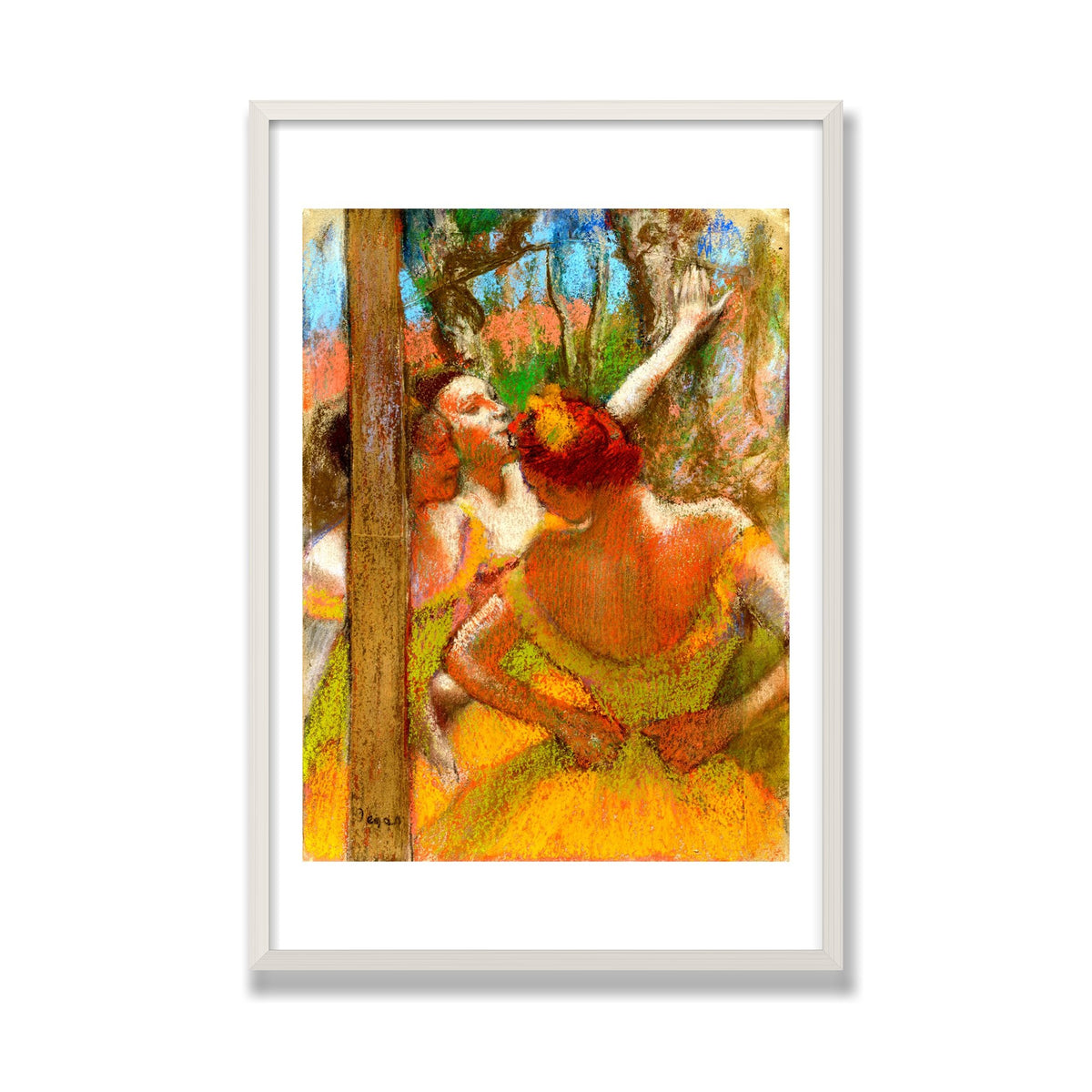 Dancers, 24 × 36 in, White Oak frame