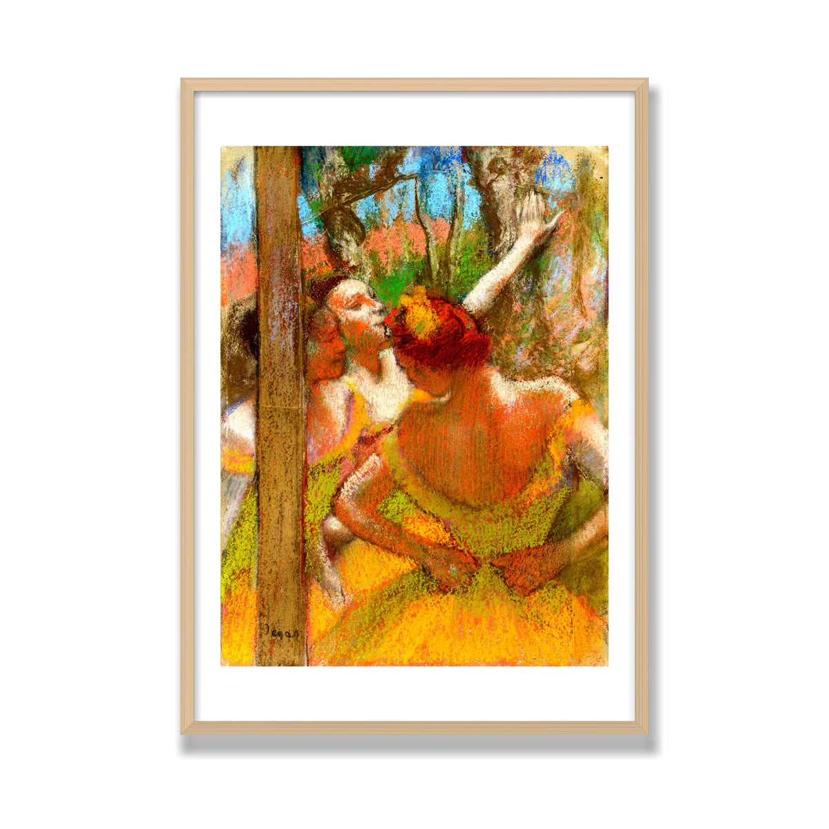 Dancers, 28 × 40 in, Natural Oak frame