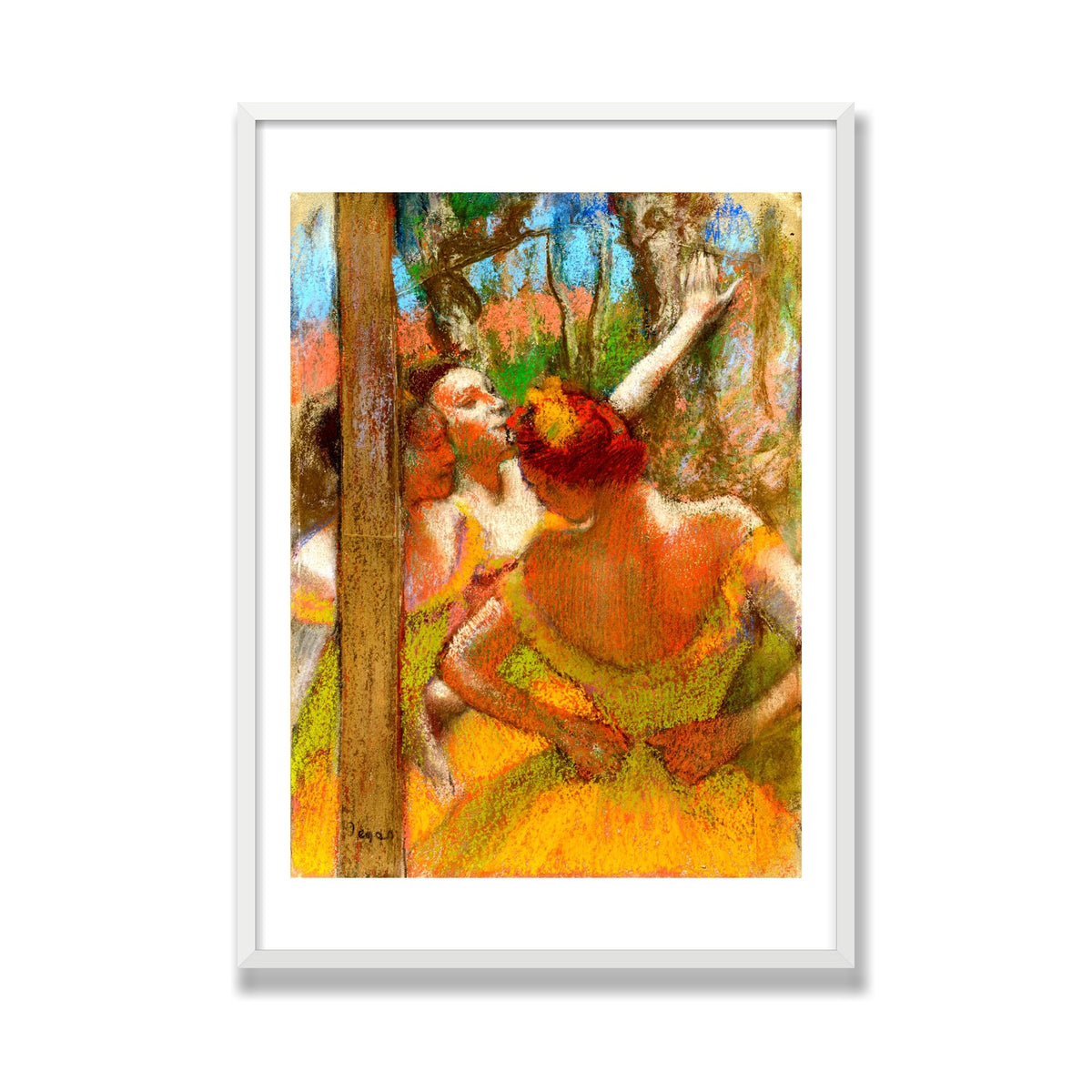 Dancers, 28 × 40 in, White Satin frame