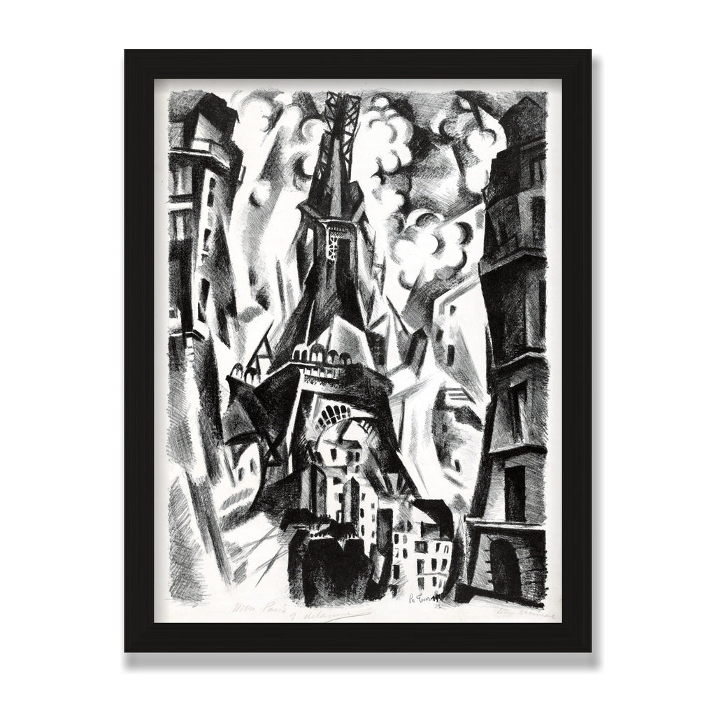 La Tour (The Eiffel Tower), 12 × 16 in, Black Oak frame