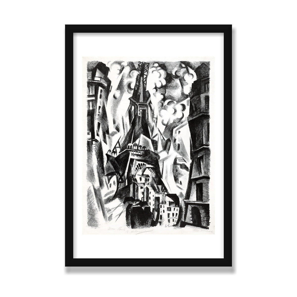 La Tour (The Eiffel Tower), 16 × 24 in, Black Satin frame