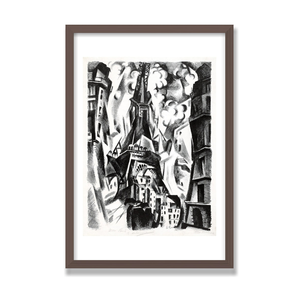 La Tour (The Eiffel Tower), 16 × 24 in, Walnut frame