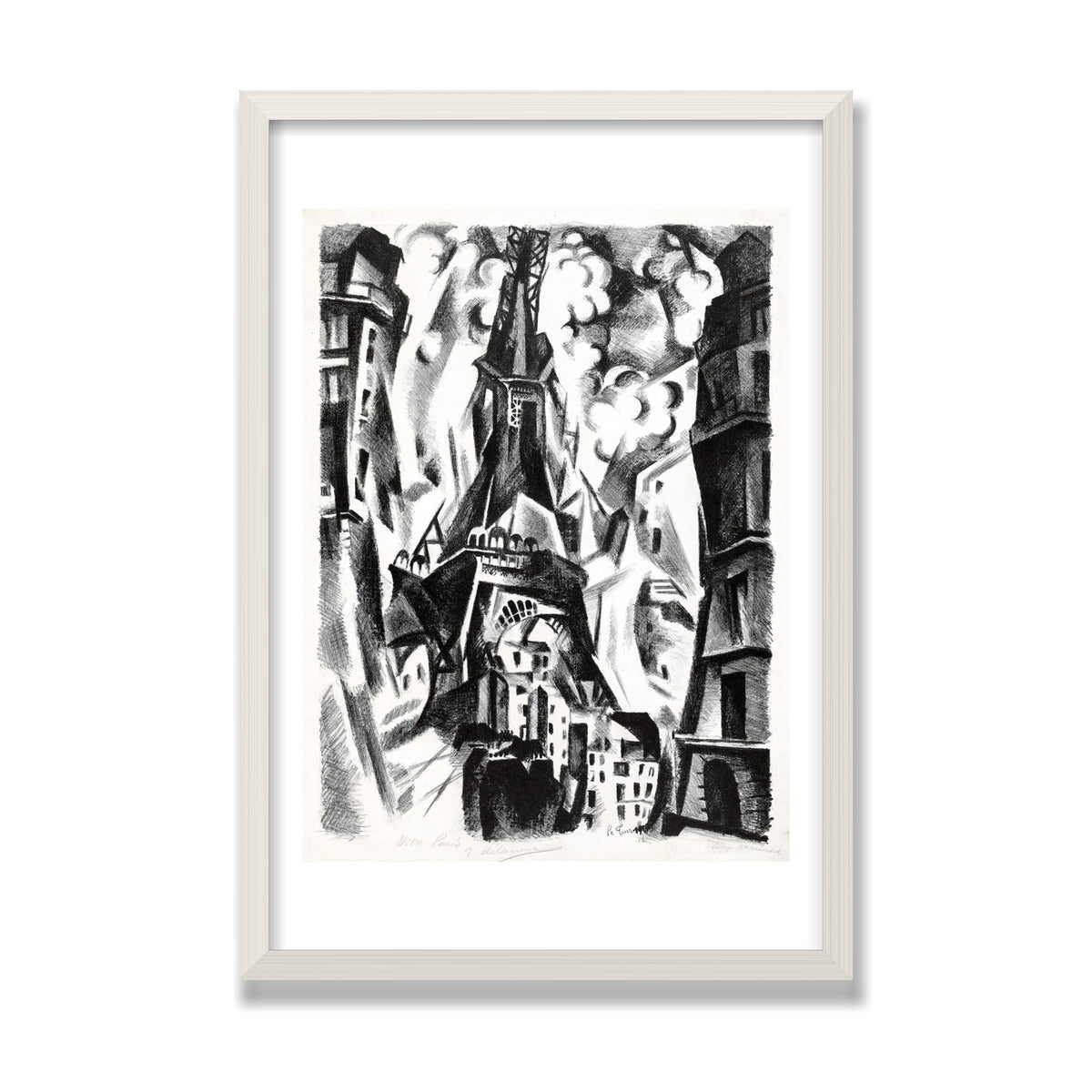 La Tour (The Eiffel Tower), 16 × 24 in, White Oak frame