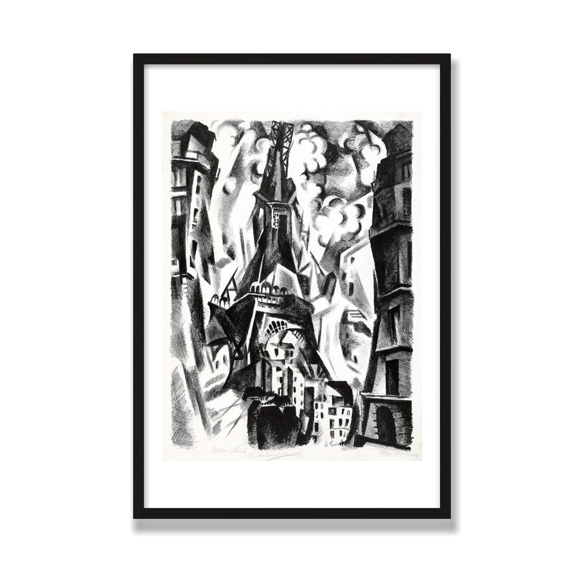 La Tour (The Eiffel Tower), 24 × 36 in, Black Oak frame