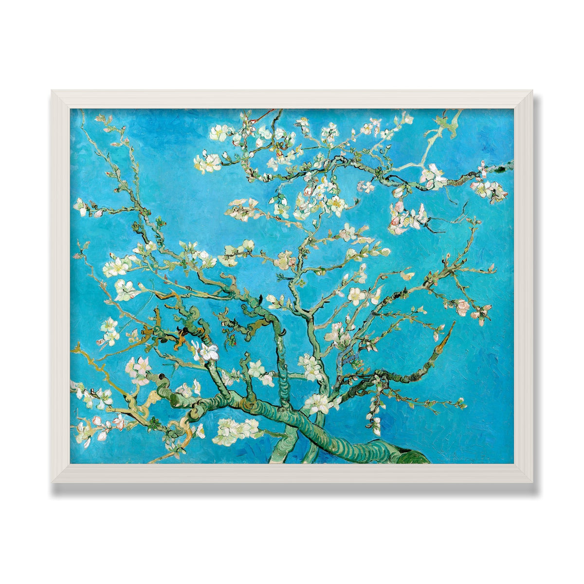 Almond Blossom, 16 × 20 in, White Oak frame