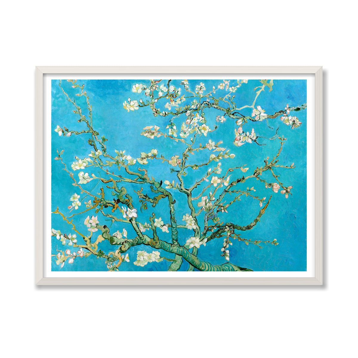 Almond Blossom, 24 × 32 in, White Oak frame