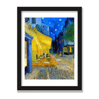 Café Terrace at Night, 12 × 16 in, Black Oak frame