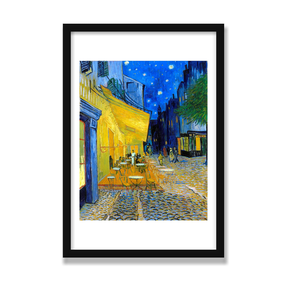Café Terrace at Night, 16 × 24 in, Black Satin frame