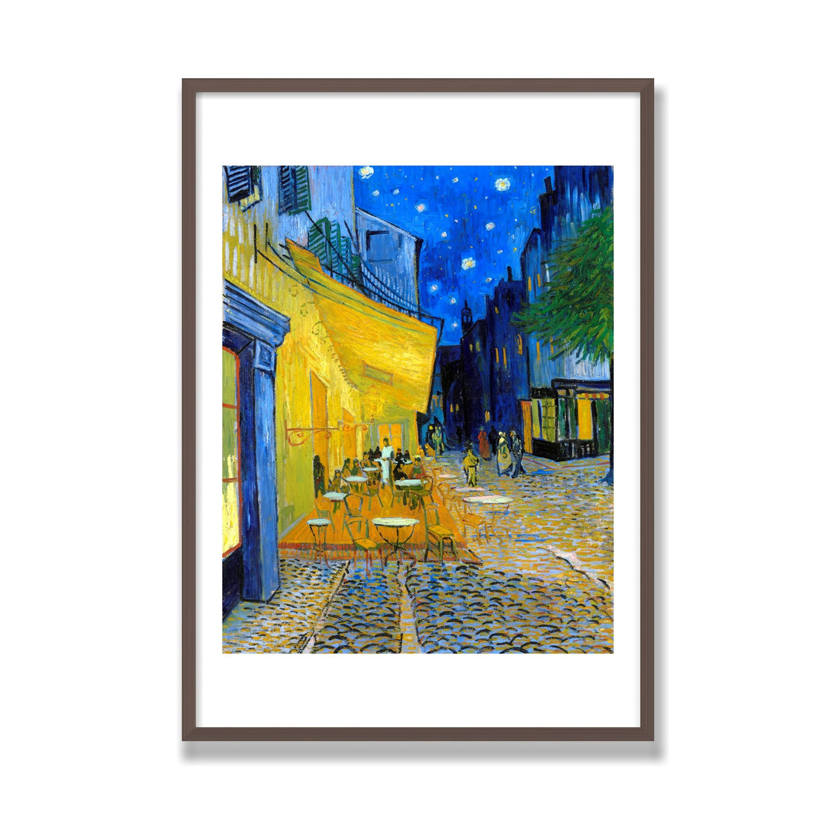 Café Terrace at Night, 28 × 40 in, Walnut frame