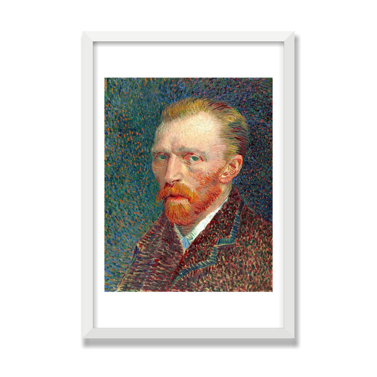 Self-Portrait, 16 × 24 in, White Satin frame