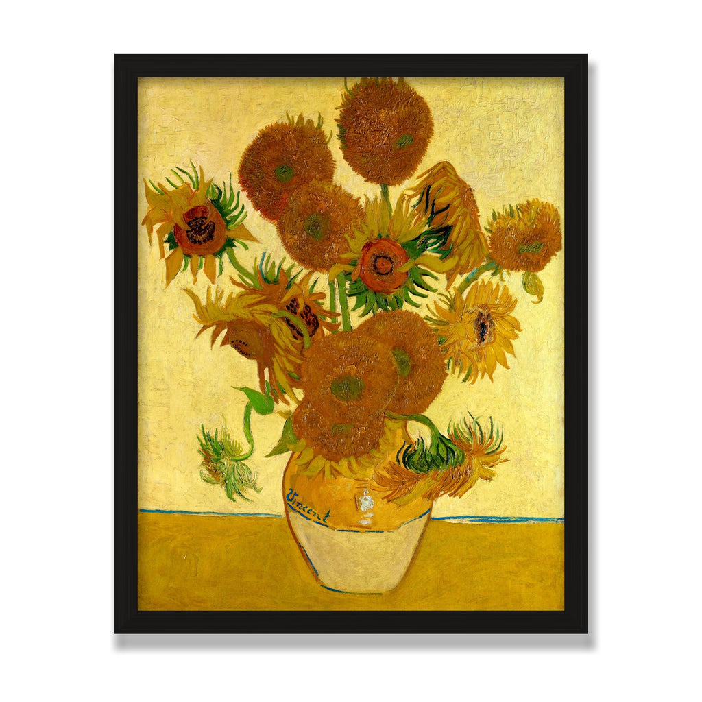 Sunflowers, 16 × 20 in, Black Oak frame