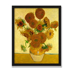 Sunflowers, 16 × 20 in, Black Oak frame