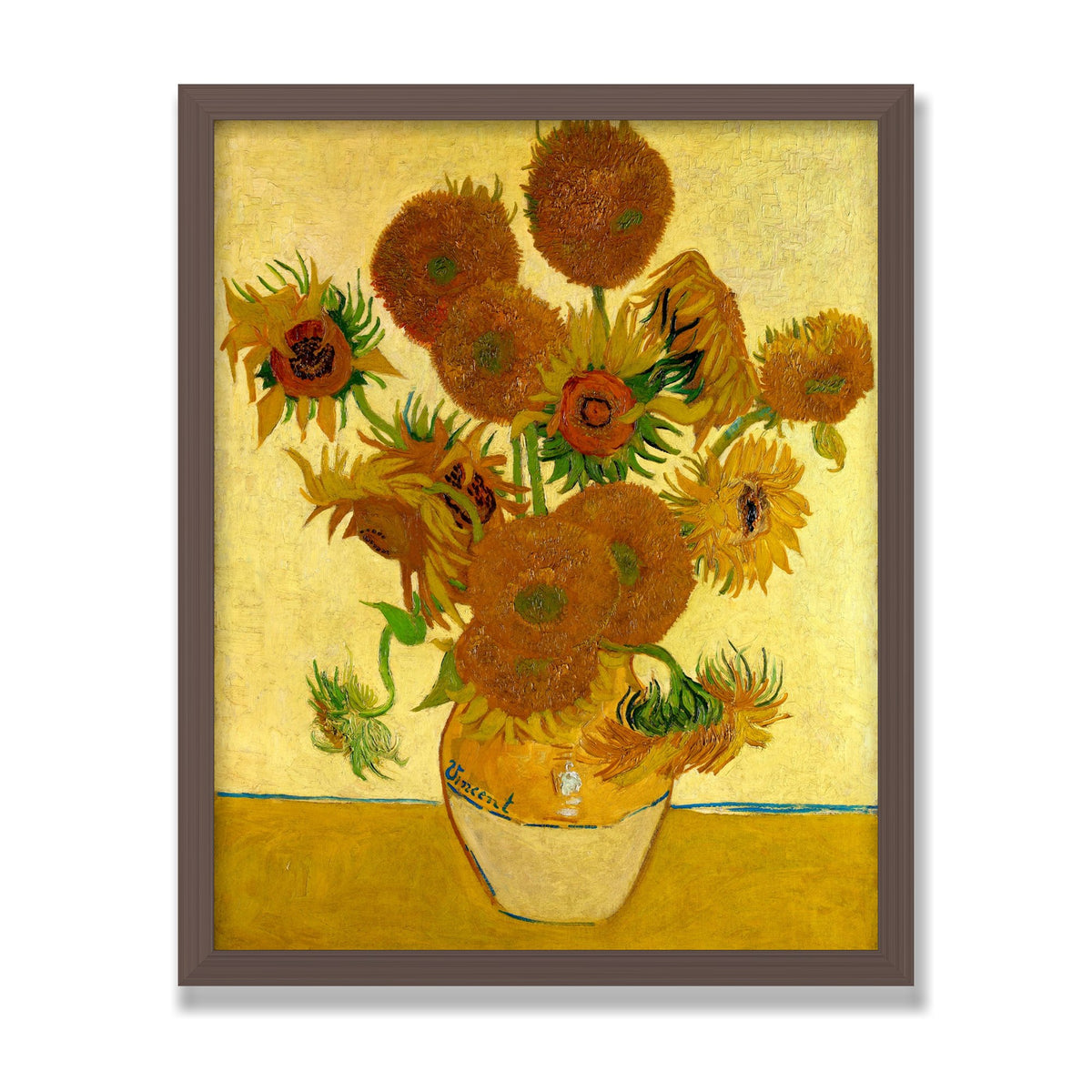 Sunflowers, 16 × 20 in, Walnut frame