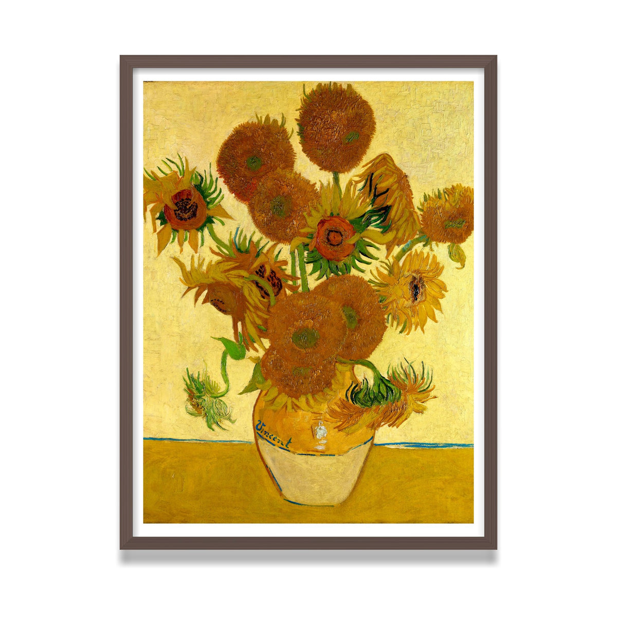 Sunflowers, 24 × 32 in, Walnut frame
