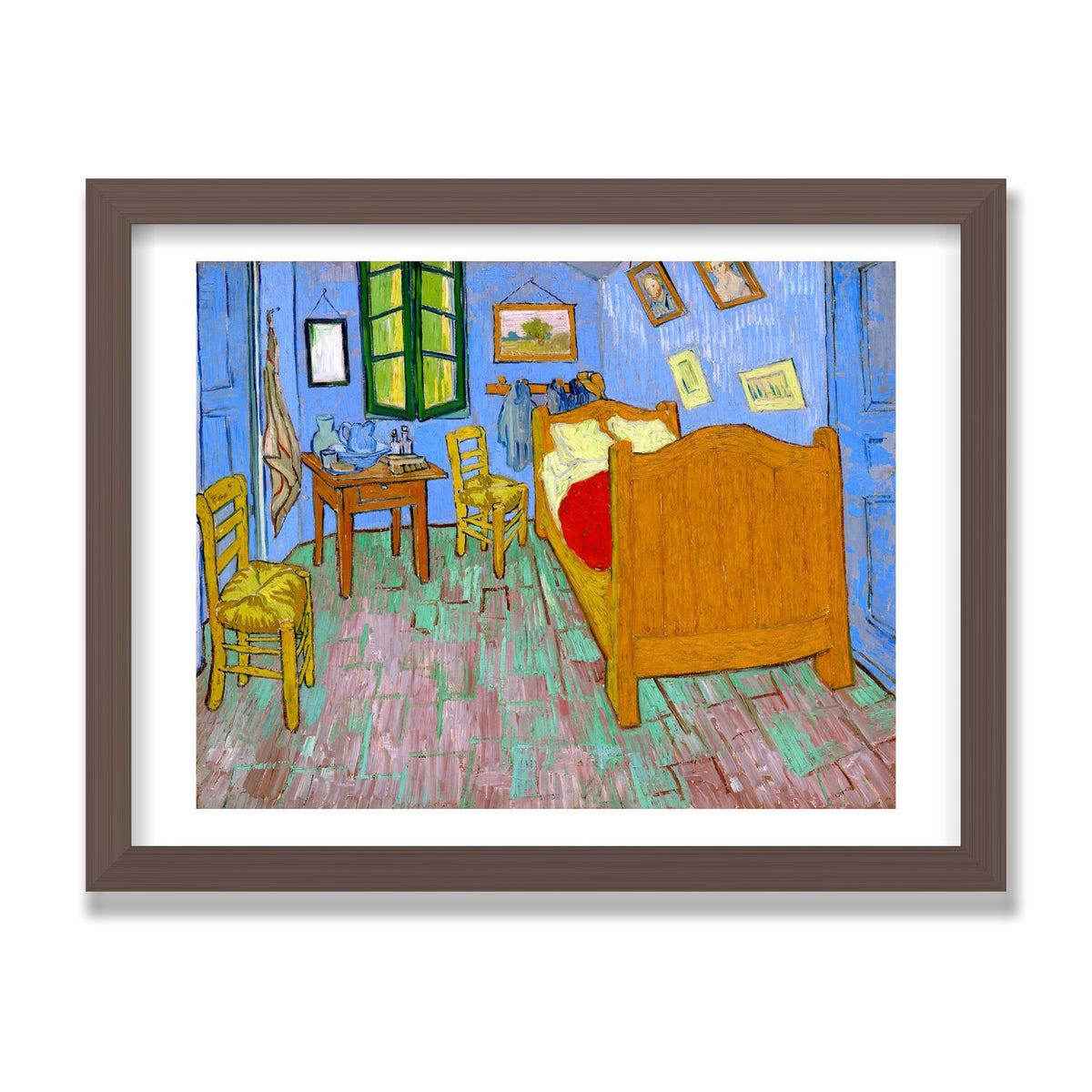 The Bedroom, 12 × 16 in, Walnut frame