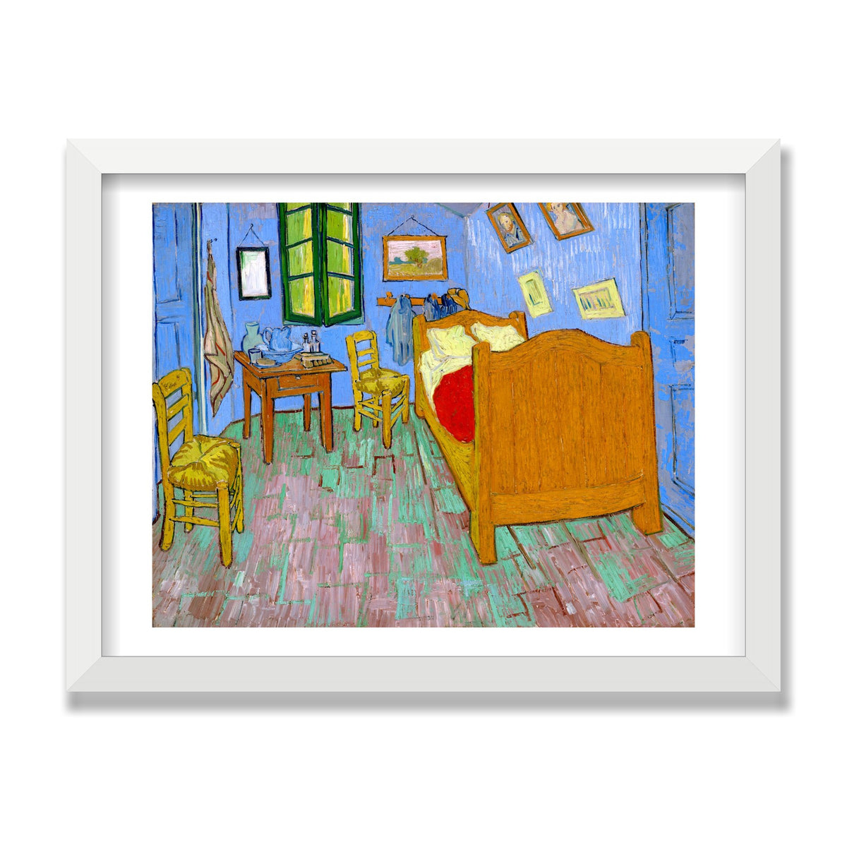 The Bedroom, 12 × 16 in, White Satin frame
