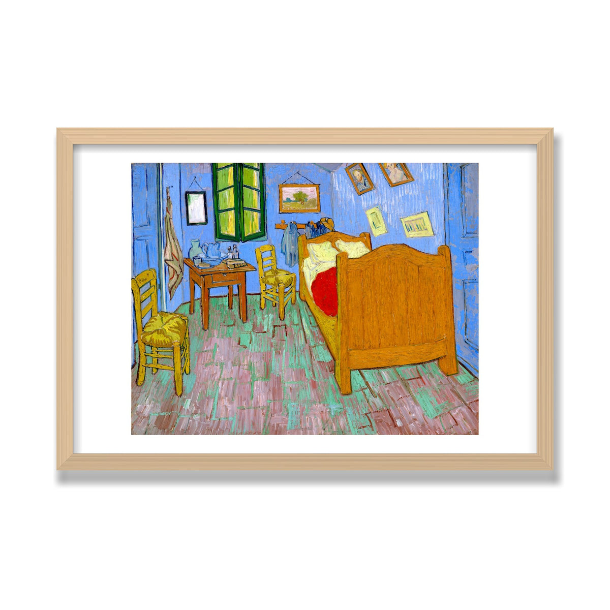The Bedroom, 16 × 24 in, Natural Oak frame