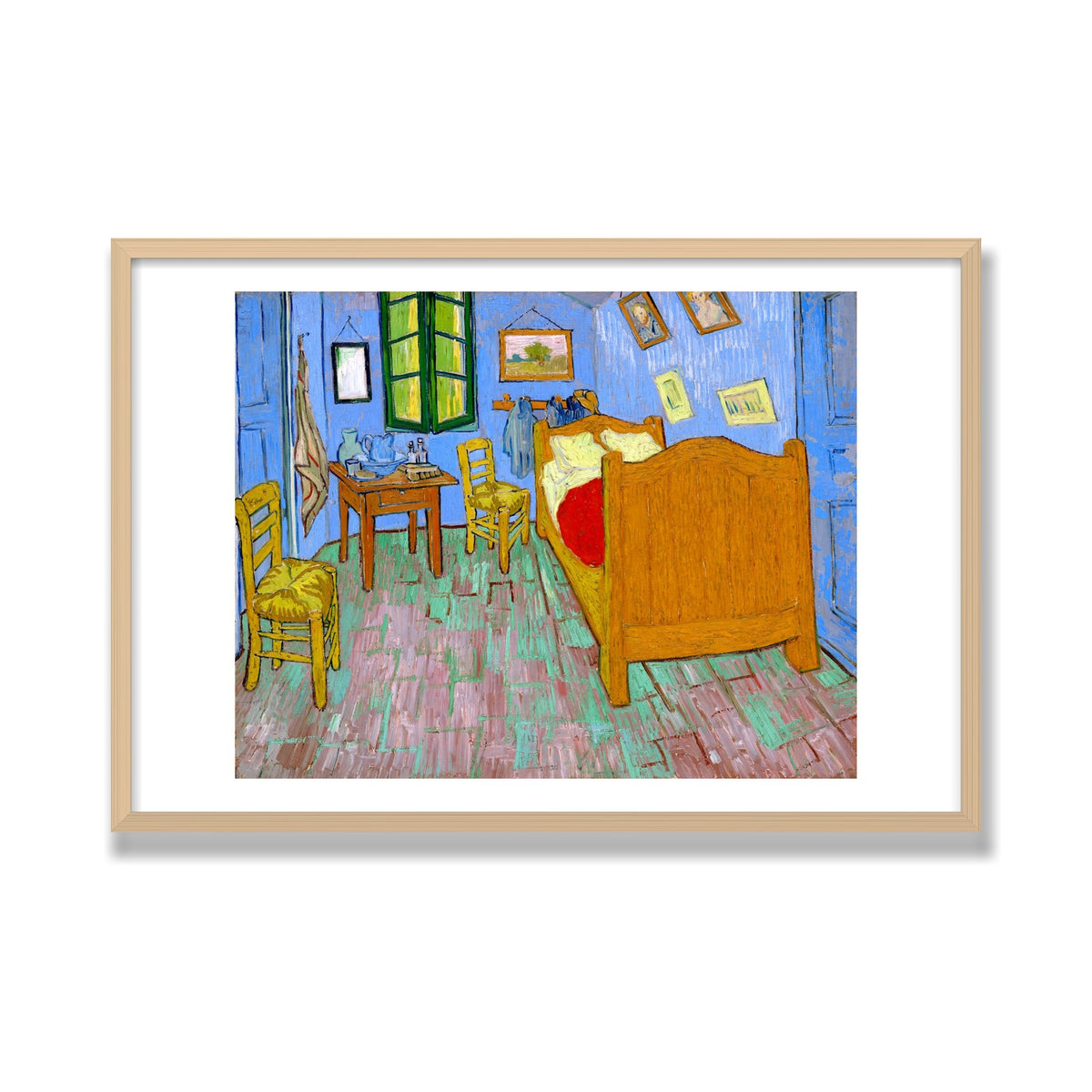 The Bedroom, 24 × 36 in, Natural Oak frame