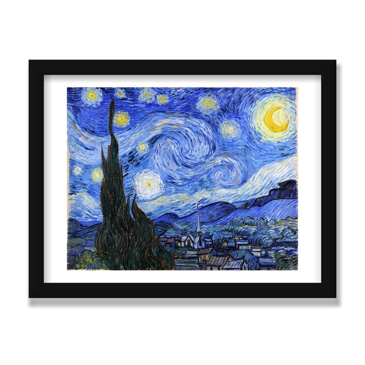 The Starry Night, 12 × 16 in, Black Satin frame