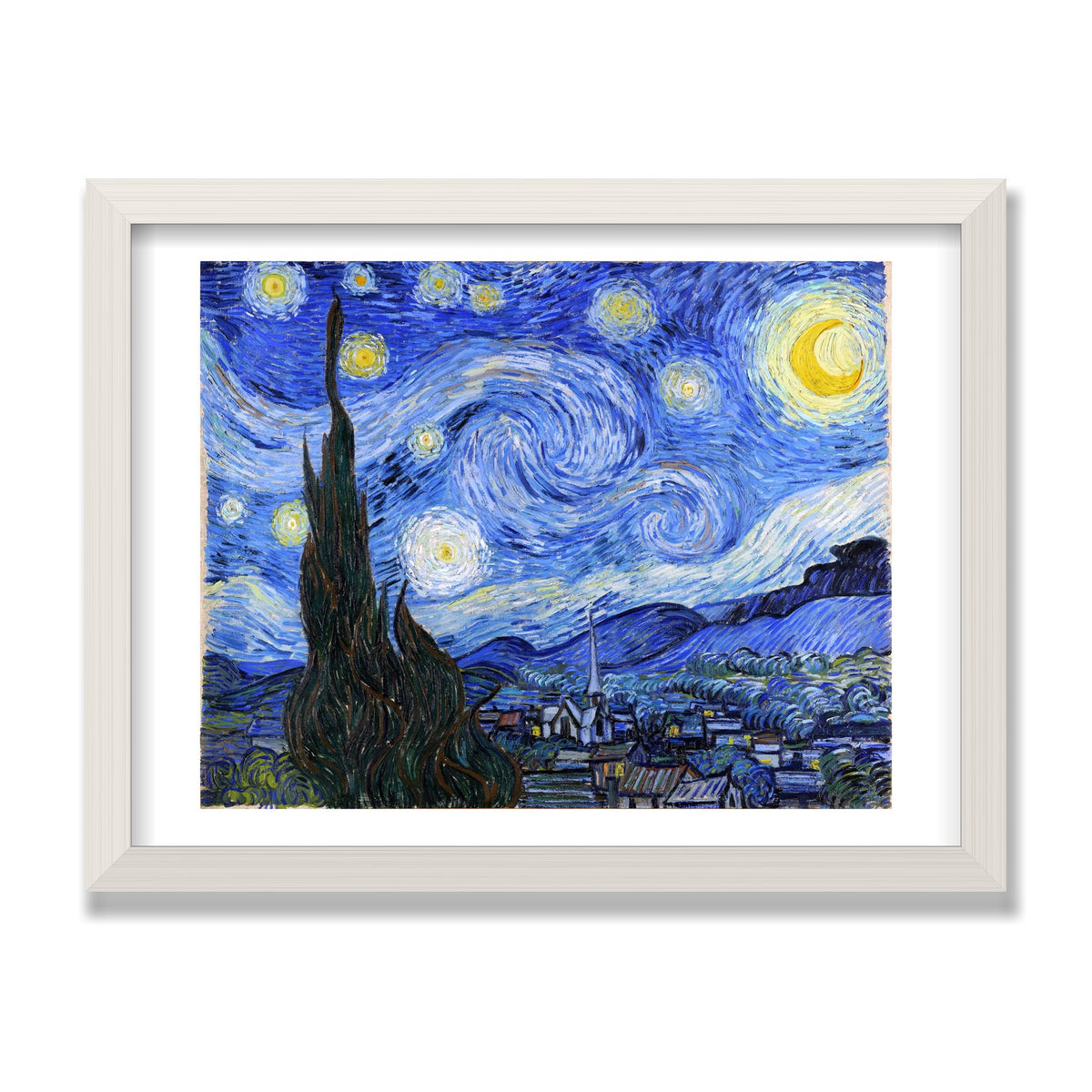 The Starry Night, 12 × 16 in, White Oak frame