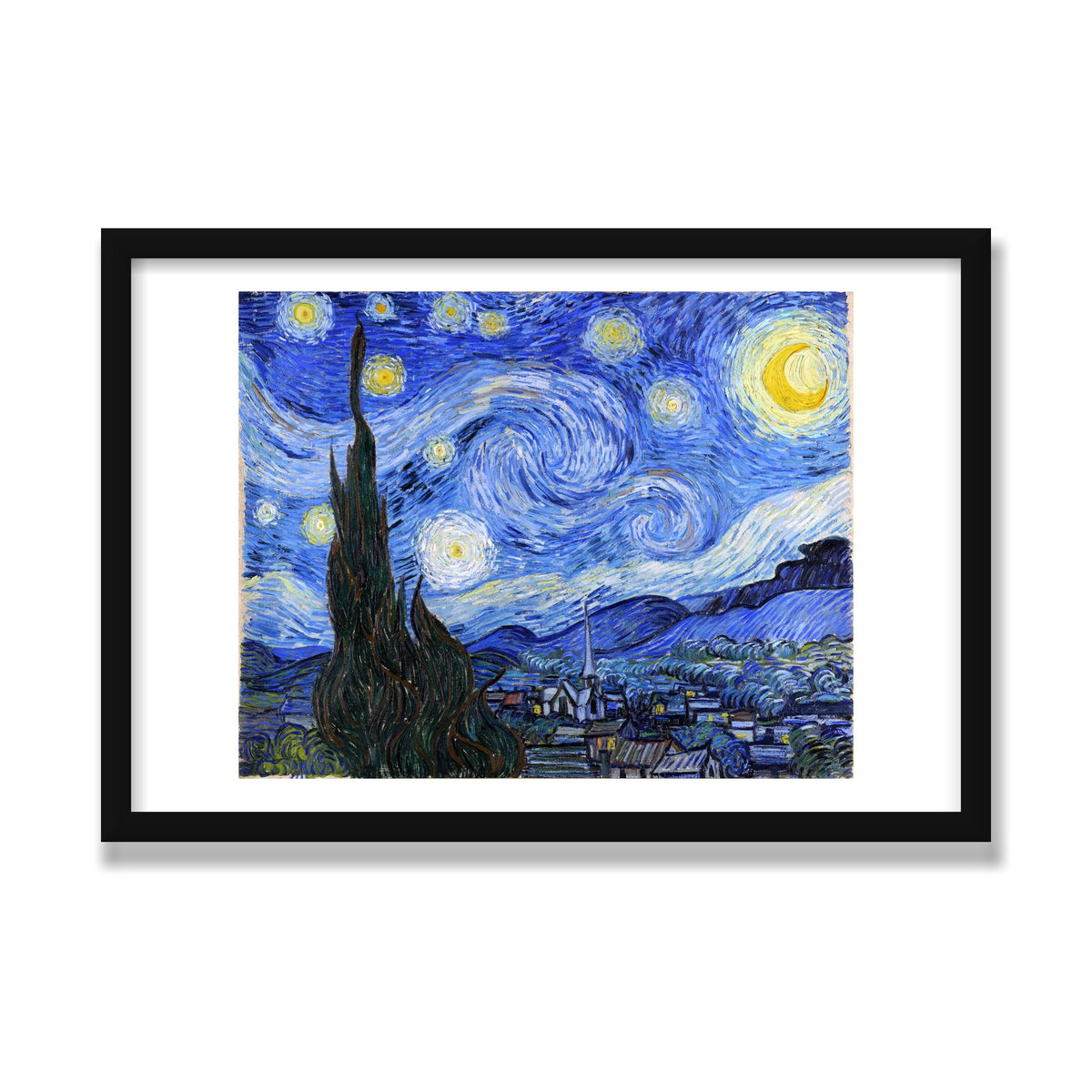 The Starry Night, 16 × 24 in, Black Satin frame