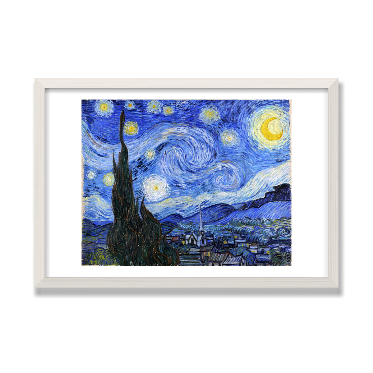 The Starry Night, 16 × 24 in, White Oak frame