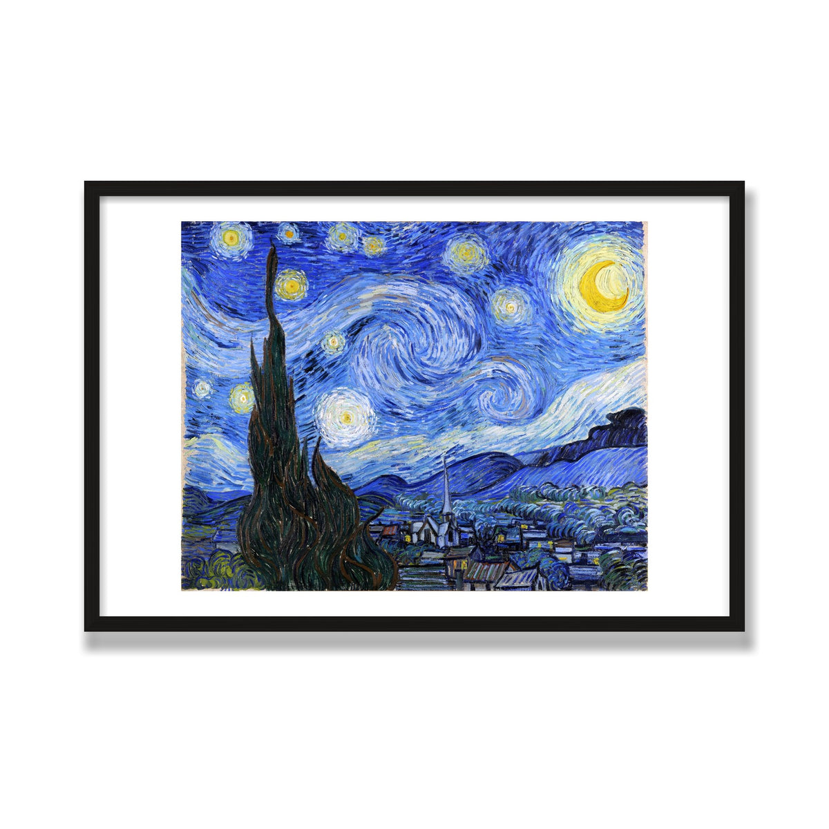 The Starry Night, 24 × 36 in, Black Oak frame