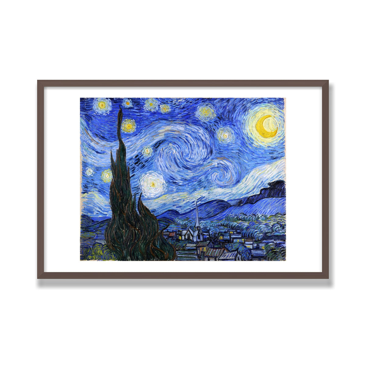 The Starry Night, 24 × 36 in, Walnut frame
