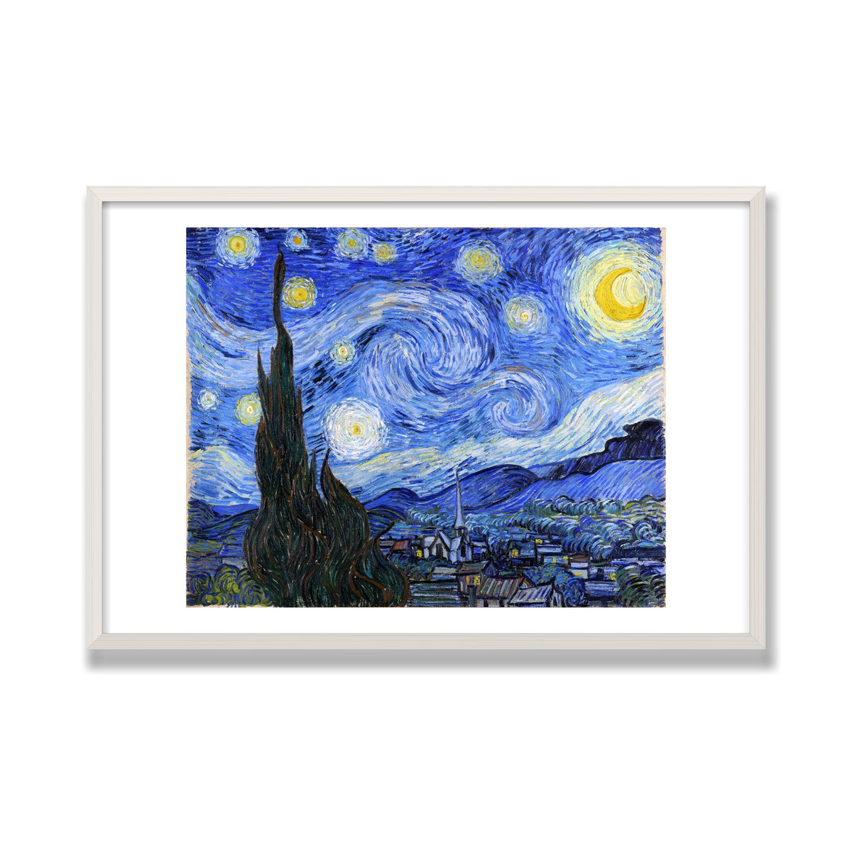 The Starry Night, 24 × 36 in, White Oak frame