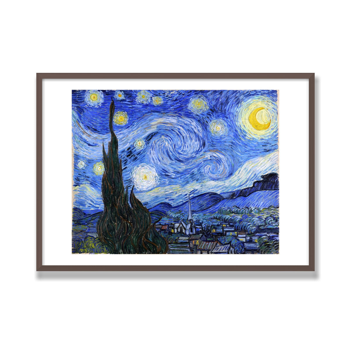 The Starry Night, 28 × 40 in, Walnut frame