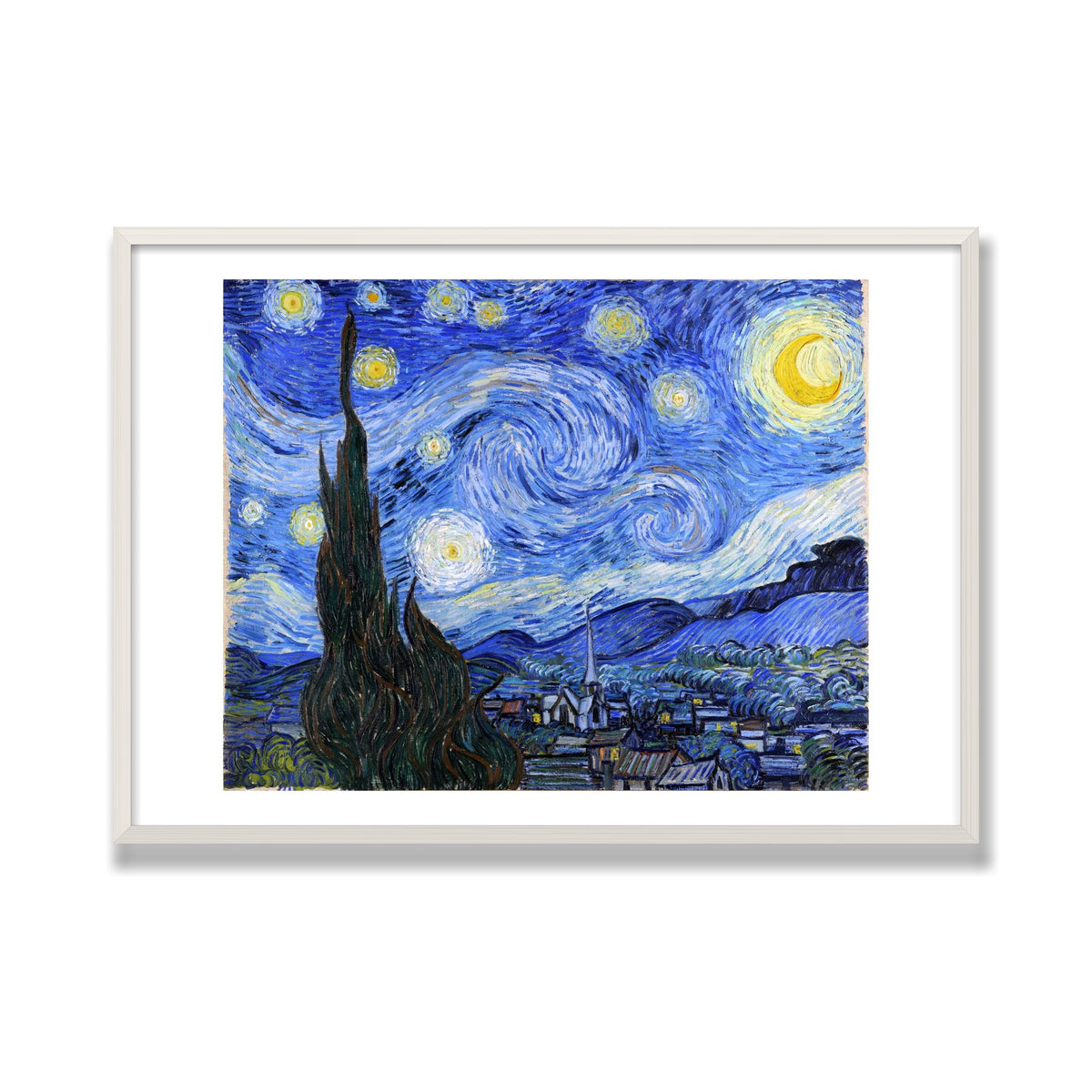 The Starry Night, 28 × 40 in, White Oak frame