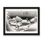 Evening Snow at Kambara, 12 × 16 in, Black Oak frame