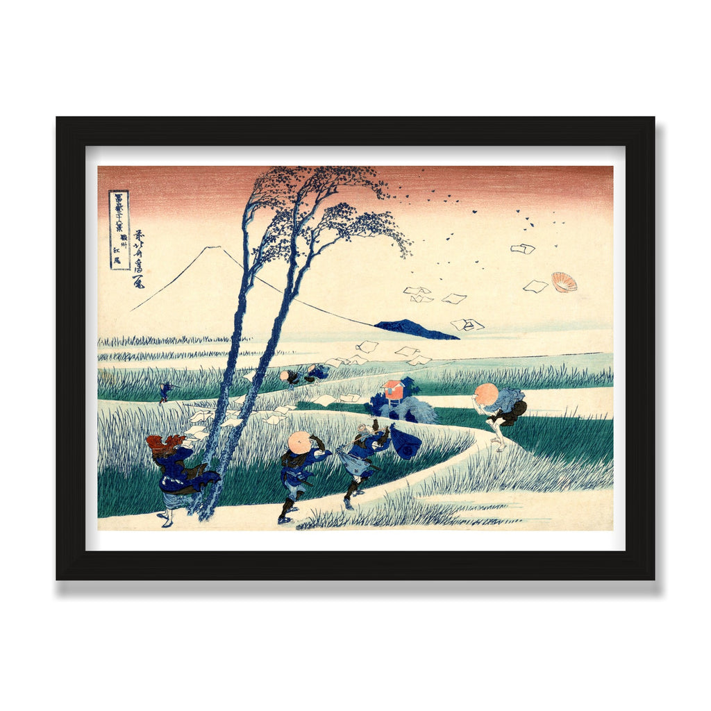 Ejiri in Suruga Province, 12 × 16 in, Black Oak frame