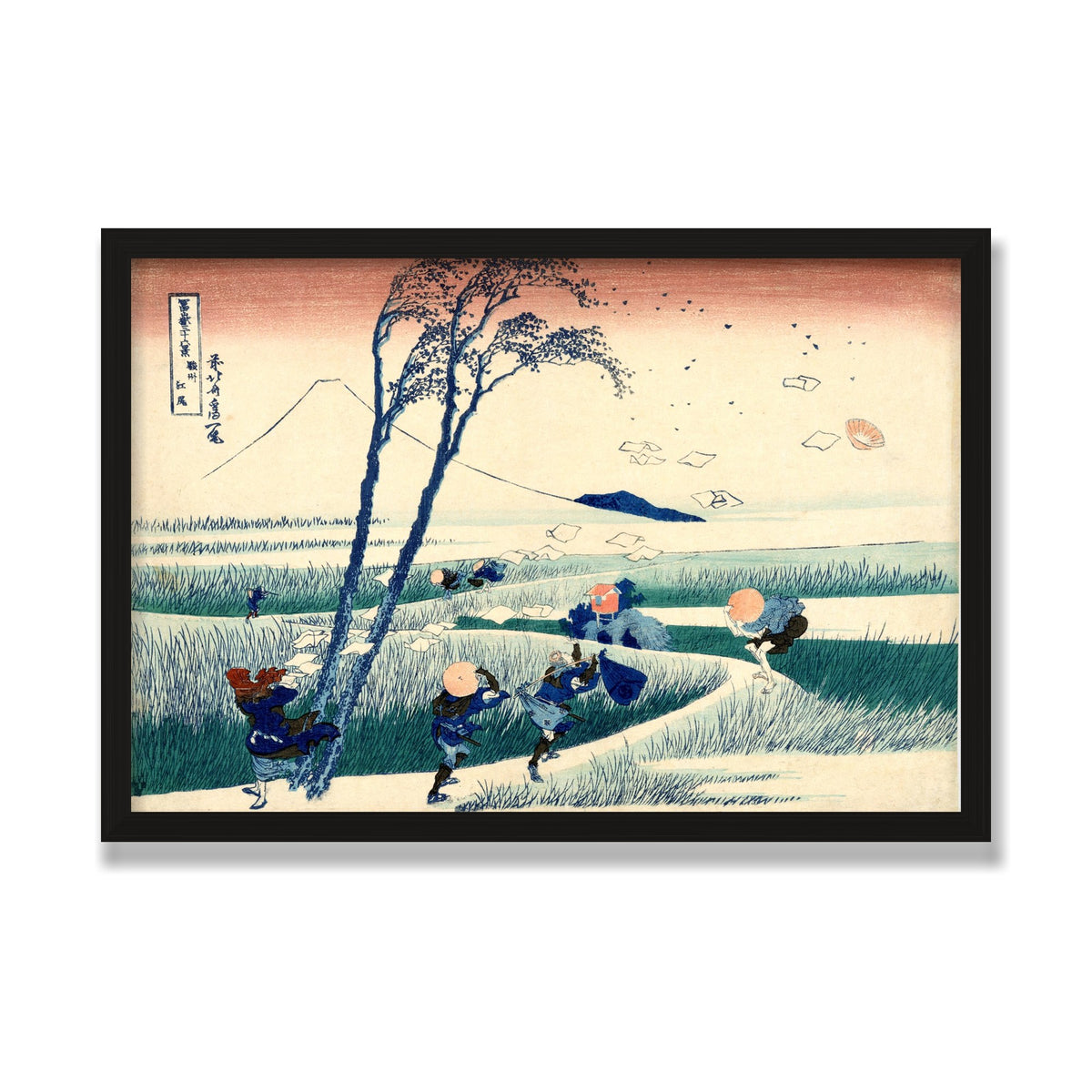 Ejiri in Suruga Province, 16 × 24 in, Black Oak frame