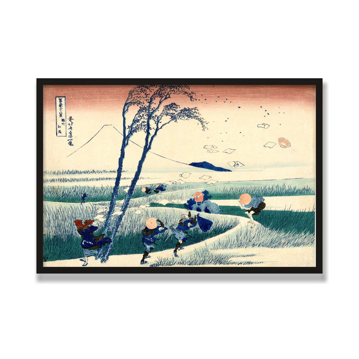 Ejiri in Suruga Province, 24 × 36 in, Black Oak frame